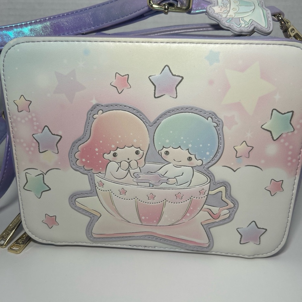 Little Twin Stars By Sanrio Purse Sil 34114 2023 Purple Shoulder No Tags - Picture 2 of 8